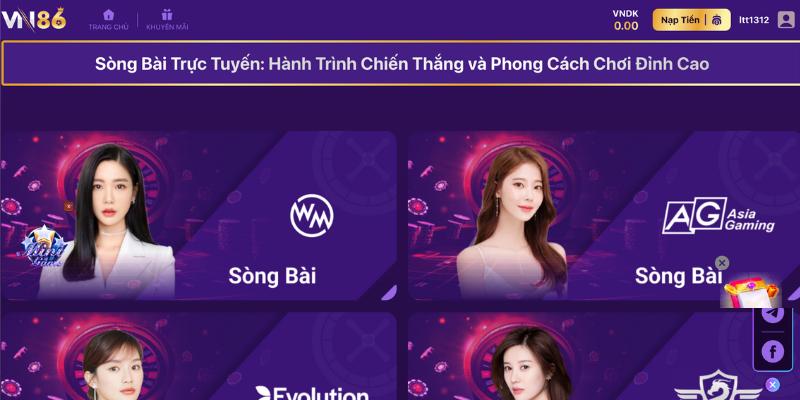 Sân chơi casino VN86 nhận được sự săn đón lớn